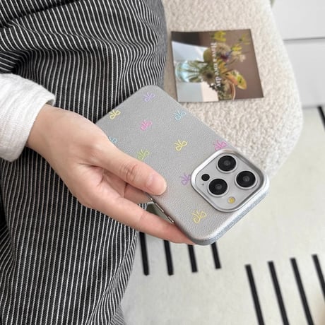 多彩リボン iPhone15/15proケース 指紋防止 皮 iPhone14/13pro/12promaxケース かわいい 女子力アップ[M4501]
