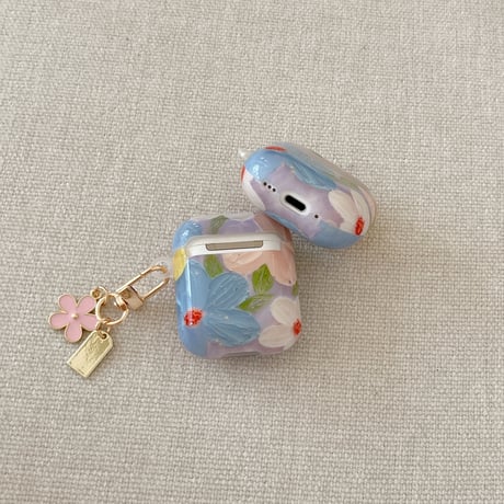 オシャレ Airpods 4ケース 花柄 Airpods3/Pro2ケース airpodsproカバー キーホルダー付 頑丈[M5106]