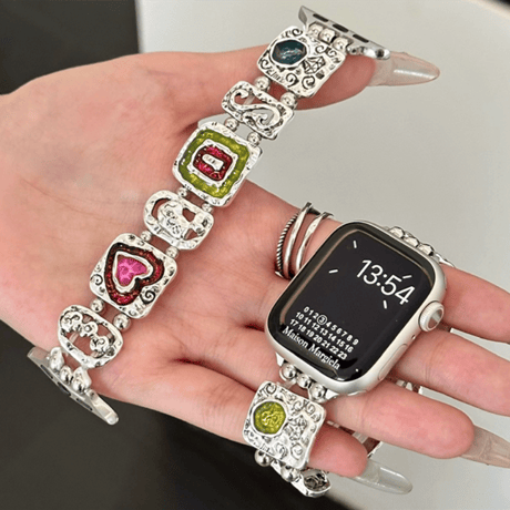オシャレ AppleWatch10バンド メタル シック AppleWatch Ultra2/1/SE/Series9/8/7/6/5/4/3/2/1 高級感[M5545]