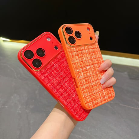 織物 iPhone17ProMax/17Proケース カメラ保護カバー iPhone17/16/15カバー 放熱仕様 セレブ愛用 [M5829]