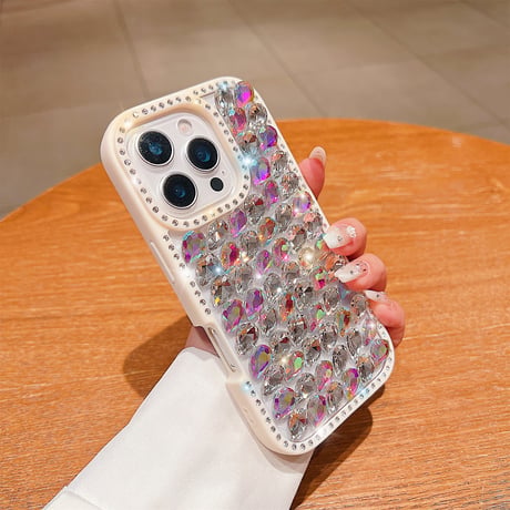 豪華ダイヤ iPhone16Pro/16カバー ジュエリー キラキラ iPhone15plus/14/13promaxケース 贅沢 ストラップ 高級感たっぷり [M5291]
