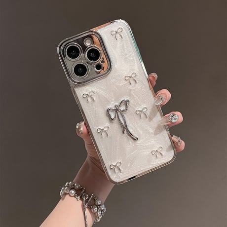 リボン iPhone16/16proケース 大人ファッション iPhone14/13pro/12ケース 高級感 おしゃれ[M4698]