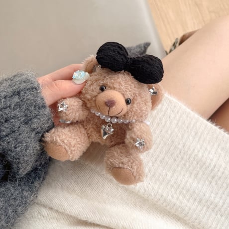 クマぬいぐるみ Airpods4/3/Pro2ケース  もこもこ エアーポッズケース 柔らかい 手さわりいい プレゼントにおすすめ[M3785]