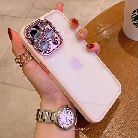 【iPhone15対応】耐衝撃高透明iPhone14promaxケース  キラキラカメラレンズ保護フィルム付き 高級感 頑丈[M2254]