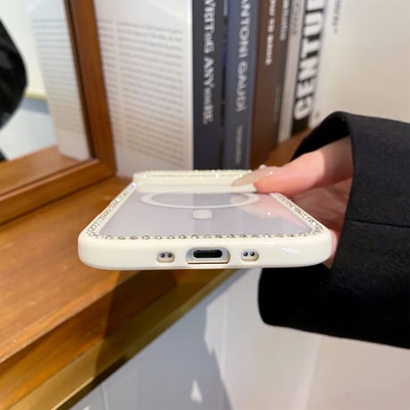 ジュエリーライン iPhone17/17Airケース MagSafe対応 iPhone17Pro/17ProMaxカバー パステルカラー 黄ばまない [M5667]