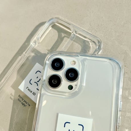 FACE ID iphone14/14promaxケース  高透明艶あり  iphone13/12/11/XRカバー  高品質  面白い シンプル風 ギフトにおすすめ [M2244]