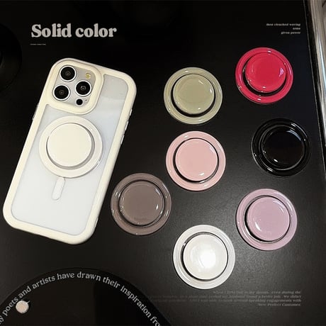 シンプル MagSafe対応スマホグリップ  磁石グリップ マグネット式スタンド ギフトにおすすめ[M4313]
