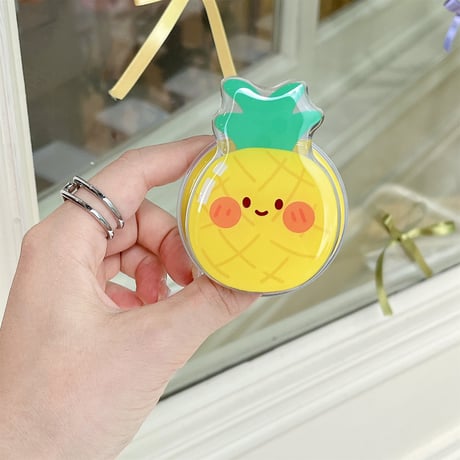 可愛い MagSafe対応スマホグリップ にこちゃん果物 磁石グリップ マグネット式スタンド 便利 ギフトにおすすめ[M4326]