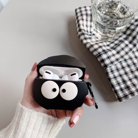 可愛いキャラクター airpodsケース  顔airpodsproカバー  リング付き 頑丈便利M353