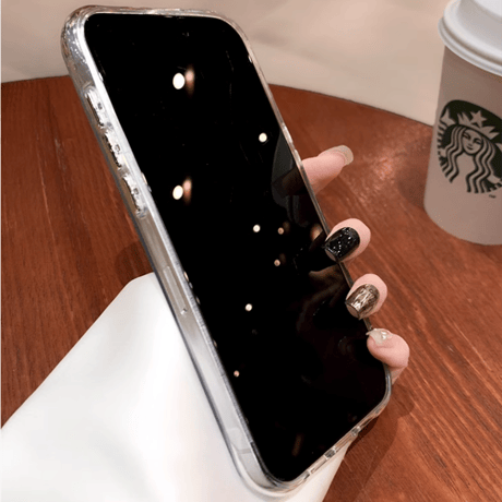 MagSafeリング鏡付 iPhone16/15proケース キラキラスタンド付 iphone14pro/13/12カバー 便利 レンズフイルム付[M4207]