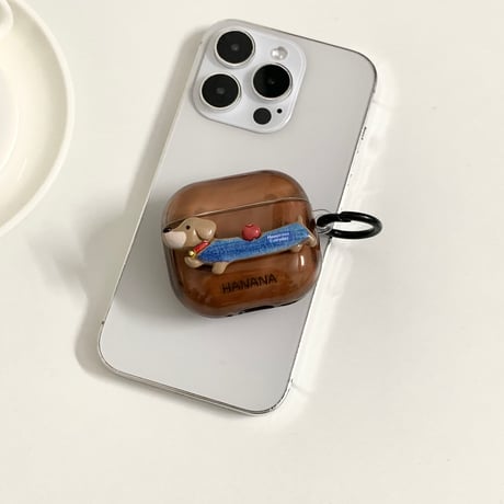ダックスフンド Airpods第四世代ケース リングとストラップ付 AirpodsPro2ケース airpods3カバー かわいい お揃い[M5437]