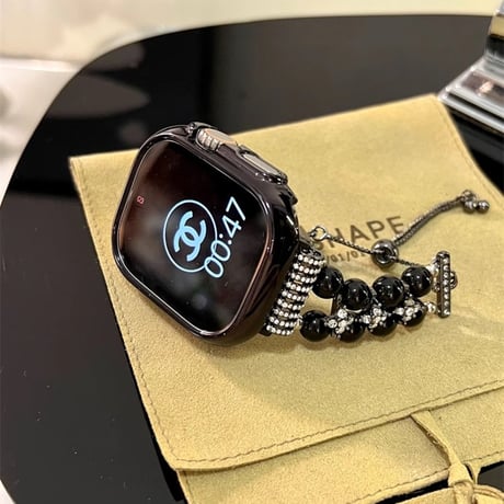 パール アップルウォッチバンド キラキラ Ultra2/1/SE(第2/1世代)/Series9/8/7/6/5/4/3/2/1 AppleWatchベルト 女子力高い[M4603]