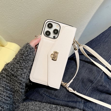 レザー カード入れ iphone14/14proケース ショルダー付き アイフォンSE3/13/12/11PROケース セレブ愛用 高級感 ガールズに人気[M2446]