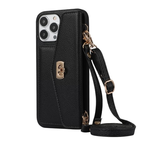 レザー カード入れ iphone14/14proケース ショルダー付き アイフォンSE3/13/12/11PROケース セレブ愛用 高級感 ガールズに人気[M2446]