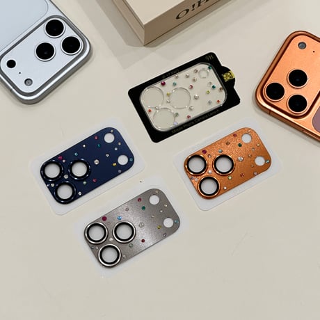 ダイヤレンズカバー iPhone17ProMax/17Pro/7カメラレンズフィルム  金属製  おしゃれ  頑丈 キラキラ 耐久性耐衝撃 [M5761]