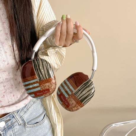 大人可愛い AirPodsMax ケース シック しま模様 エアーポッズ マックスカバー オシャレ 女子力アップ[M4780]