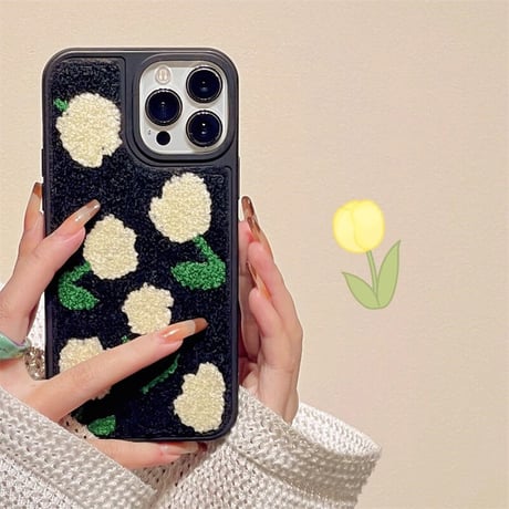 草花 iphone16pro/15ケース  刺繡入り iphone14/13/12/11カバー 秋冬人気アイテム ファッション 女子力アップ[M3616]