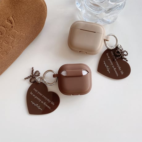 シリコン Airpods4ケース ハートホルダー付 Airpodspro2カバー Airpods3/2 指紋防止 可愛い 充電口カバー[M4967]