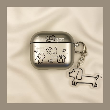 ワンちゃん Airpods Pro3ケース 指紋防止 Airpods4/3カバー pro2/pro1 キーホルダー付  プレゼントにおすすめ[M6191]