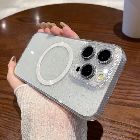 キラキラMagsafe iPhone15/15promaxケース ラメ入り 黄ばまない iphone14pro/13/12ソフトカバー 存在感抜群[M4073]