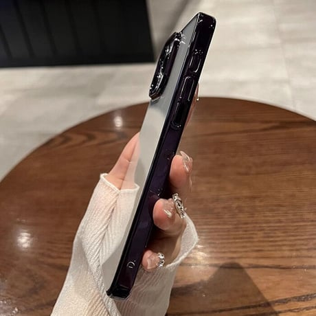 ナチュラル/ブルーチタニウム iPhone15Pro/15ProMaxケース  黄ばまない メッキ高品質 軽量 頑丈 耐久性 iPhone14/13proハードケース[M3544]