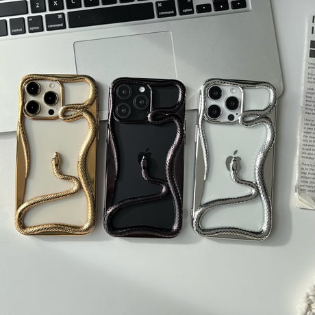 ヘビ 透かし彫り iPhone16Pro/15ProMaxケース カッコイイ iPhone14/13Proクリアカバー 放熱 丈夫 男女兼用[M4927]