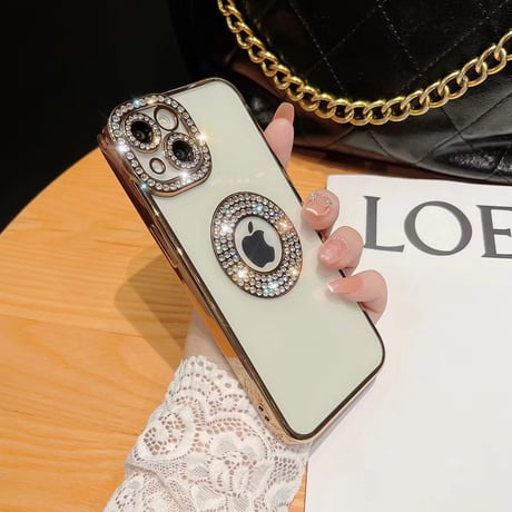 ジュエリー iPhone15/15proケース 黄ばまない キラキラ iPhone14/13/12カバー 女子力アップ きれい[M3952]
