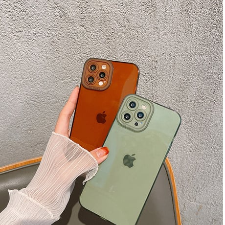 透明 iphone13/14promaxケース  艶カラーアイフォン11/XRカバー   全面保護  頑丈 シンプル風M949