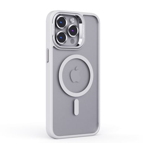 指紋防止 Magsafeスタンド iPhone15pro/15promaxケース 強化ガラスレンズフィルム iphone14Pro/13/12ケース 高品質耐衝撃[M3750]