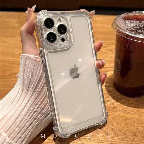 黄ばまない iPhone15/14proケース 耐衝撃加工 アイフォン13/12/11クリアケース シンプル風 男女向け 使いやすい [M2770]