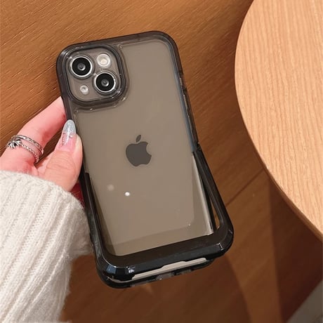 スタンド付 iPhone16/16Proケース クリア 黄ばまない iPhone15Pro/14/13Promaxカバー 丈夫 [M4645]