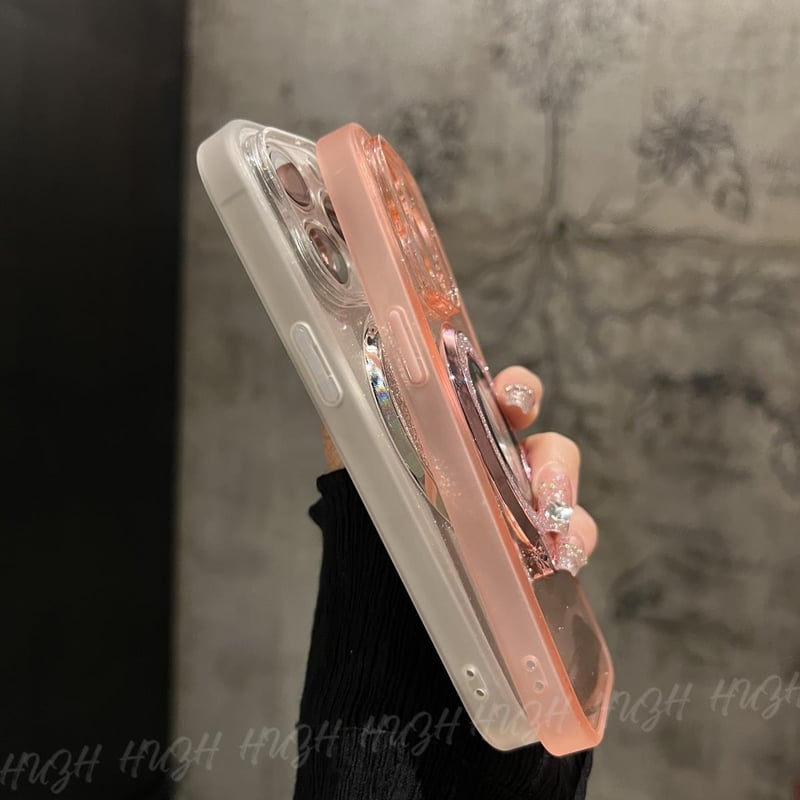 キラキラ 360°回転スタンドiPhone 15ProMax ケース クリア キラキラ 360°回転スタンドiPhone 15ProMax ケース クリア