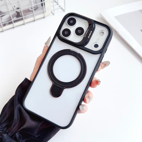 高機能高級感 iPhone17pro/16promaxケース MagSafeリングスタンドiphone15/14promax/13/12proカバー 耐衝撃 黄ばまない[M4058]