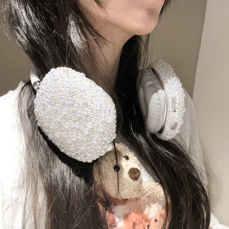 真珠 AirPodsMaxケース キラキラ エアーポッズ マックス専用カバー かわいい きれい 可愛い ギフトにおすすめ[M3954]
