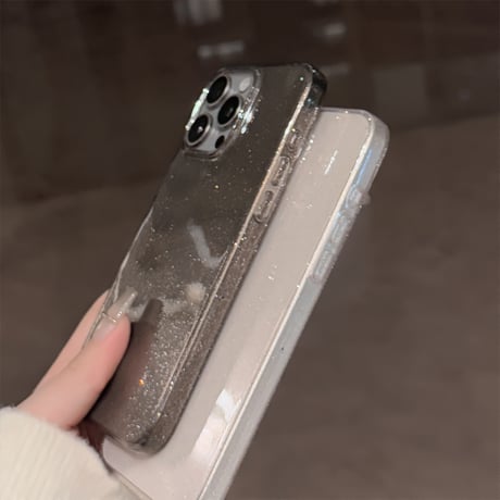 定番 iPhone16pro/16promaxケース キラキララメ iPhone15pro/14pro/13/12カバー 黄ばまない クリアケース [M5085]