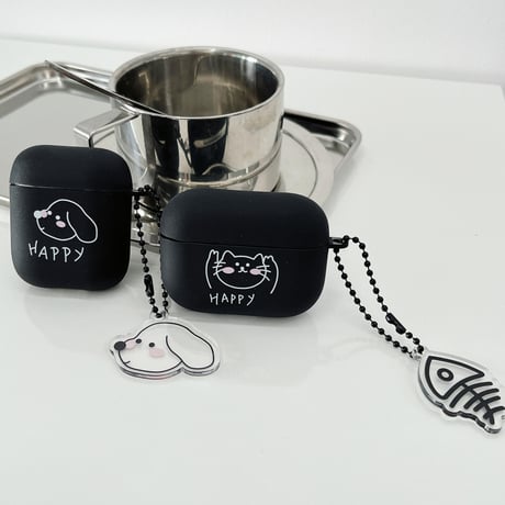猫/犬 Airpods4ケース  指紋防止 Airpodspro2/proカバー Airpods3 キュート キーホルダー付 プレゼントにおすすめ[M5020]