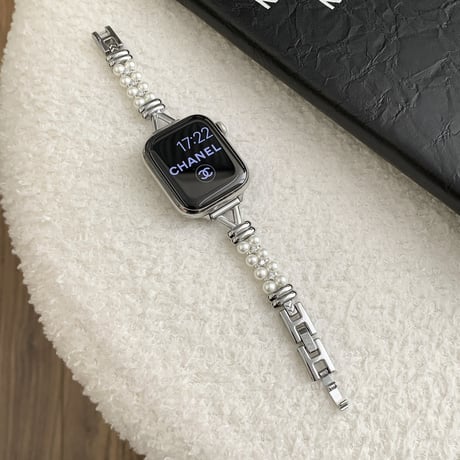 パールチェーン AppleWatchバンド エレガント 高品質高級感 アップルウォッチ10/9 ベルト Ultra3/2/1 Series 10/9/8 SE3/2/1 セレブ愛用 [M5540]