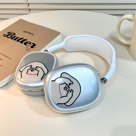 可愛い AirPodsMax専用ケース 犬ちゃん エアーポッズ マックス専用カバー お揃いクリアケース ギフトに最適[M4240]