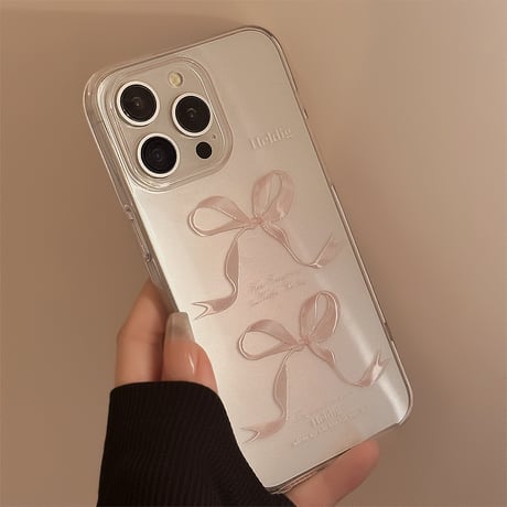 ピンクリボン iPhone15/15pro/15plusケース クリアアイフォン14pro/13/12カバー 使いやすい [M4232]