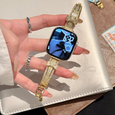 ダイヤリボン  AppleWatchバンド キラキラ感たっぷり AppleWatchベルト Series 11/10/9/8 SE3/2  Ultra3/2/1 高級感高品質 上品[M6455]