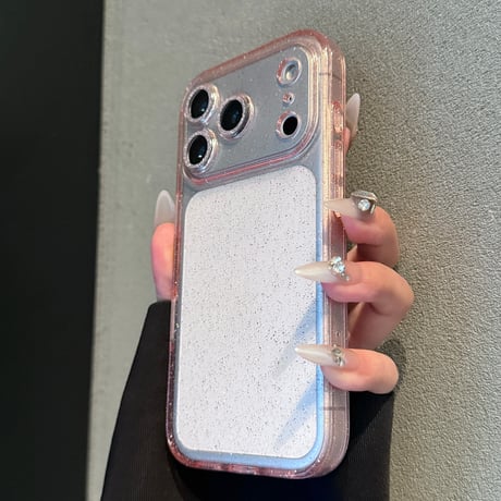 キラキラクリア iPhone17Pro/17ケース ラメレンズフイルム付 iPhone17ProMax/16/15Proカバー 定番アイテム 綺麗 [M5902]