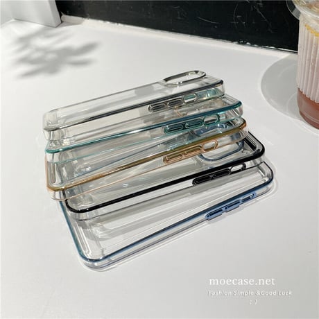 【iPhone16対応】黄ばまないアイフォン15pro/14promaxケース 高透明  高級感 メッキ 耐衝撃加工[M2260]