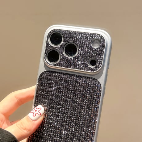 キラキラグリッター iPhone17Pro/17ケース クリスタルストラップ iPhone17promax/16/15proケース  大人可愛い カメラカバー付[M5892]