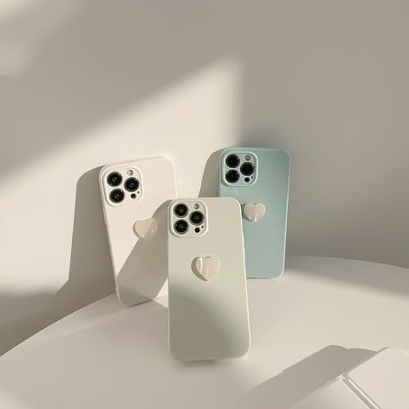 淡色 iPhone14/13proケース 貝殻紋ハート iPhone12pro/11カバー くすみ系 シンプル 明るく爽やか  お揃い[M3371]