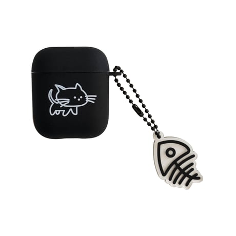 猫と魚 AirPodsPro2ケース 可愛い お揃い airpodsカバー  マット 指紋防止 ギフトにおすすめ[M2412]