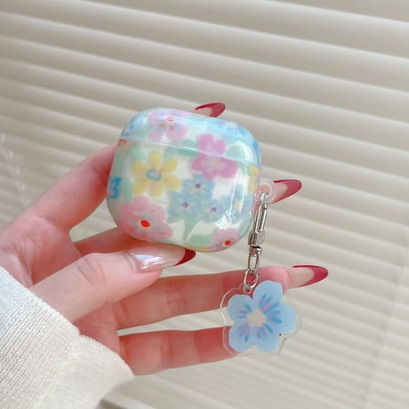 春におすすめ Airpods Pro3ケース 花柄 Airpods4/3カバー pro2/Pro1ケース 可愛いキーホルダー キュート[M6143]