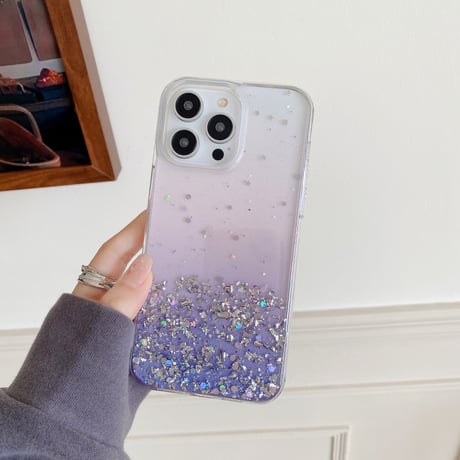 オシャレダイヤモンドチェーン iPhone14pro/14promaxケース グリッター入り アイフォン13/12proカバー  綺麗  ガールズに超人気 可愛い 実用 [M2559]