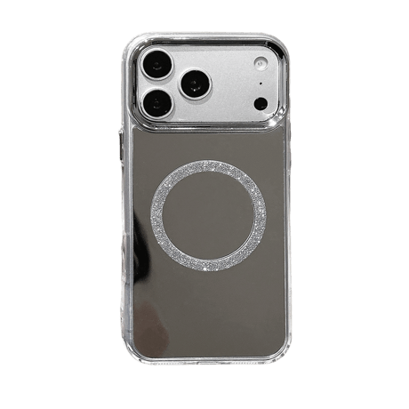 MagSafe対応ミラーiPhone17Pro/17ケース メッキ シルバー iPhone16Pro/Air/15ProMax/17eケース 頑丈 オシャレ[M6494]