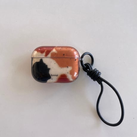 ぼかし Airpods 4ケース レトロファッション AirpodsPro2/Pro1 Airpods3/2カバー ストラップとリング付き 大人可愛い [M4830]