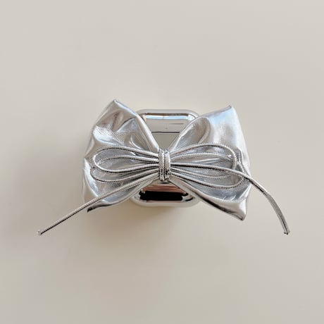 リボン Airpods４ケース Airpods3/2 光沢感 airpodspro2/1カバー 金属ビーズストラップ おしゃれ [4833]